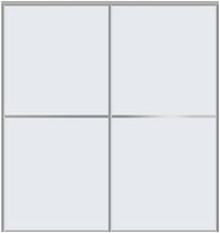 Custom Sliding Aluminum Doors - Style 02 - 2 doors  - White Glass - Doors and Beyond