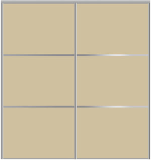 Custom Sliding Aluminum Doors - Style 03 - 2 doors  - Beige Glass - Doors and Beyond