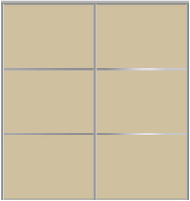 Custom Sliding Aluminum Doors - Style 03 - 2 doors  - Beige Glass - Doors and Beyond