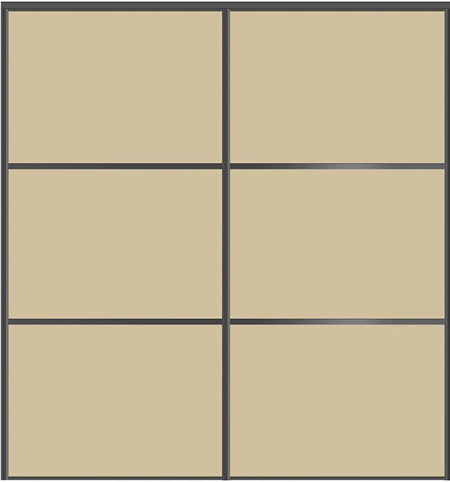 Custom Sliding Black Aluminum Doors - Style 03 - 2 doors - Beige Glass - Doors and Beyond