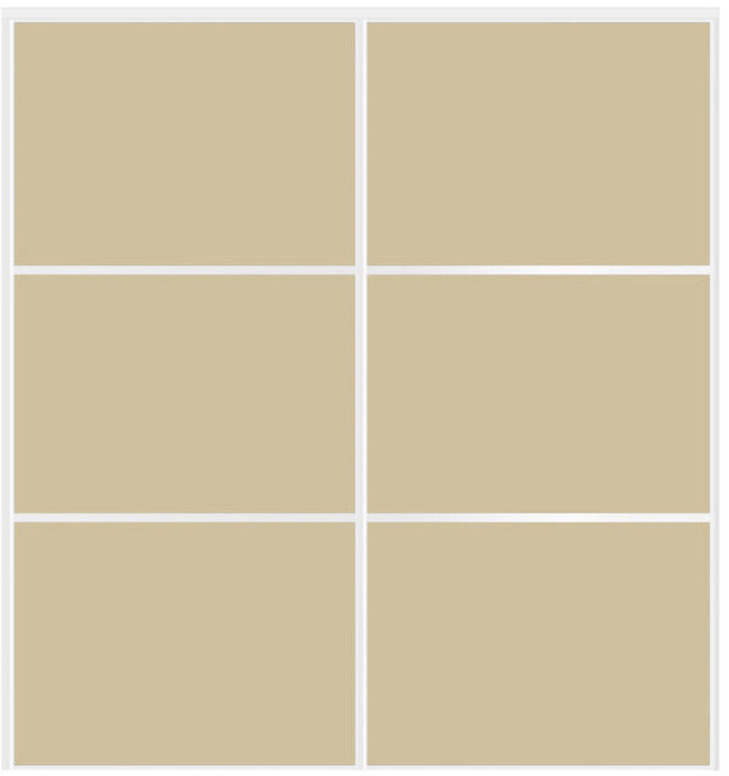 Custom Sliding White Aluminum Doors - Style 03 - 2 doors - Beige Glass - Doors and Beyond