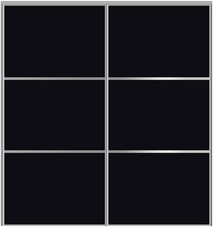Custom Sliding Aluminum Doors - Style 03 - 2 doors  - Black Glass - Doors and Beyond