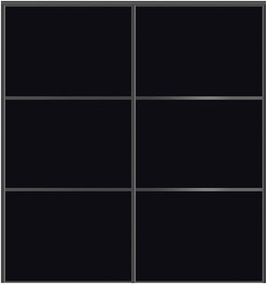 Custom Sliding Black Aluminum Doors - Style 03 - 2 doors - Black Glass - Doors and Beyond
