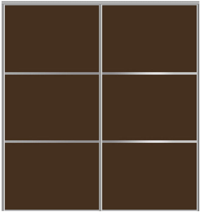 Custom Sliding Aluminum Doors - Style 03 - 2 doors  - Brown Glass - Doors and Beyond