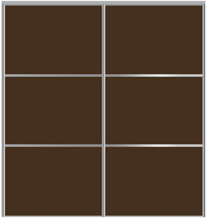 Custom Sliding Aluminum Doors - Style 03 - 2 doors  - Brown Glass - Doors and Beyond