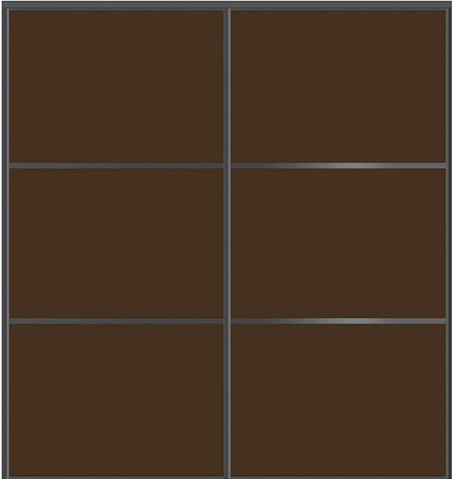 Custom Sliding Black Aluminum Doors - Style 03 - 2 doors - Brown Glass - Doors and Beyond
