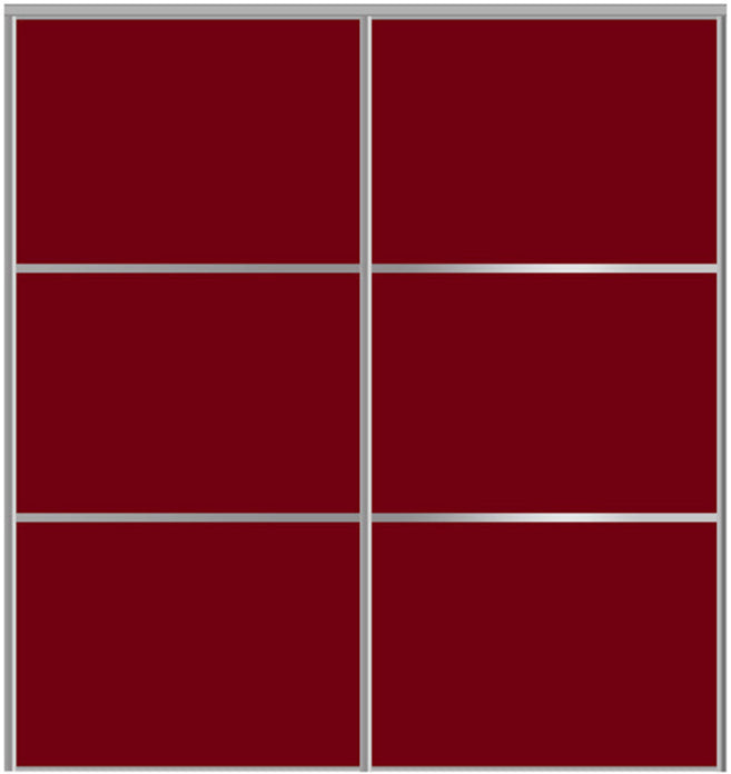 Custom Sliding Aluminum Doors - Style 03 - 2 doors  - Burgundy Glass