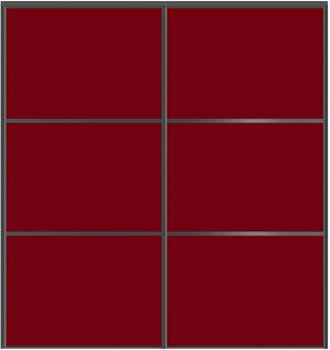 Custom Sliding Black Aluminum Doors - Style 03 - 2 doors - Burgundy Glass - Doors and Beyond