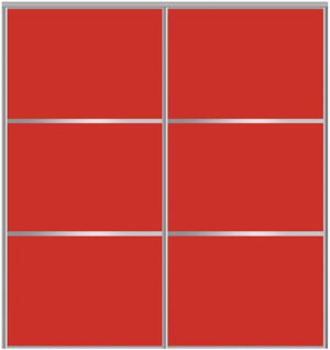 Custom Sliding Aluminum Doors - Style 03 - 2 doors  - Light Red Glass - Doors and Beyond
