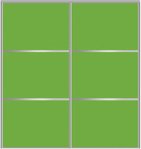 Custom Sliding Aluminum Doors - Style 03 - 2 doors  - Lime Green Glass - Doors and Beyond