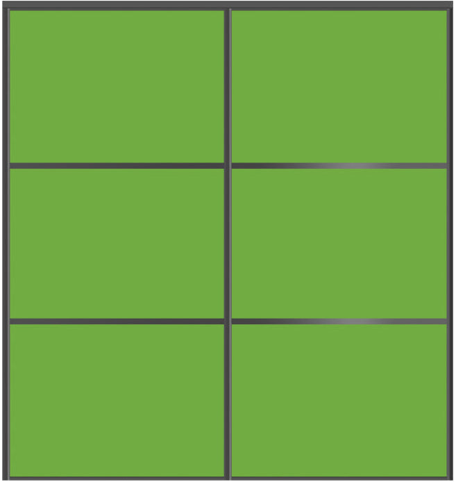 Custom Sliding Black Aluminum Doors - Style 03 - 2 doors - Lime Green Glass - Doors and Beyond