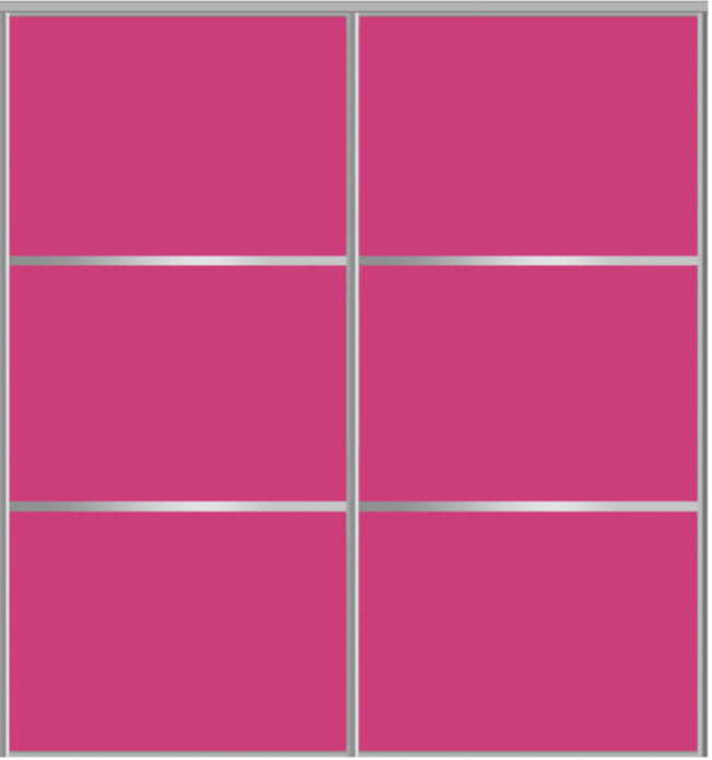 Custom Sliding Aluminum Doors - Style 03 - 2 doors  - Pink Glass - Doors and Beyond