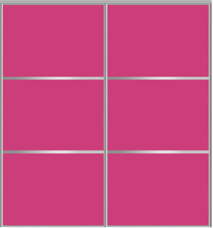 Custom Sliding Aluminum Doors - Style 03 - 2 doors  - Pink Glass - Doors and Beyond