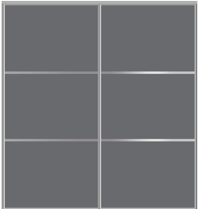 Custom Sliding Aluminum Doors - Style 03 - 2 doors  - Silver Gray Glass