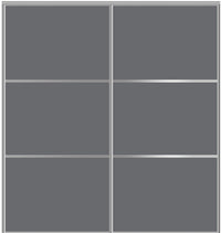 Custom Sliding Aluminum Doors - Style 03 - 2 doors - Silver Gray Glass - Doors and Beyond