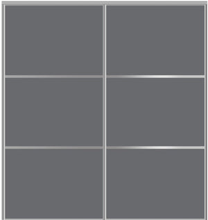Custom Sliding Aluminum Doors - Style 03 - 2 doors - Silver Gray Glass - Doors and Beyond