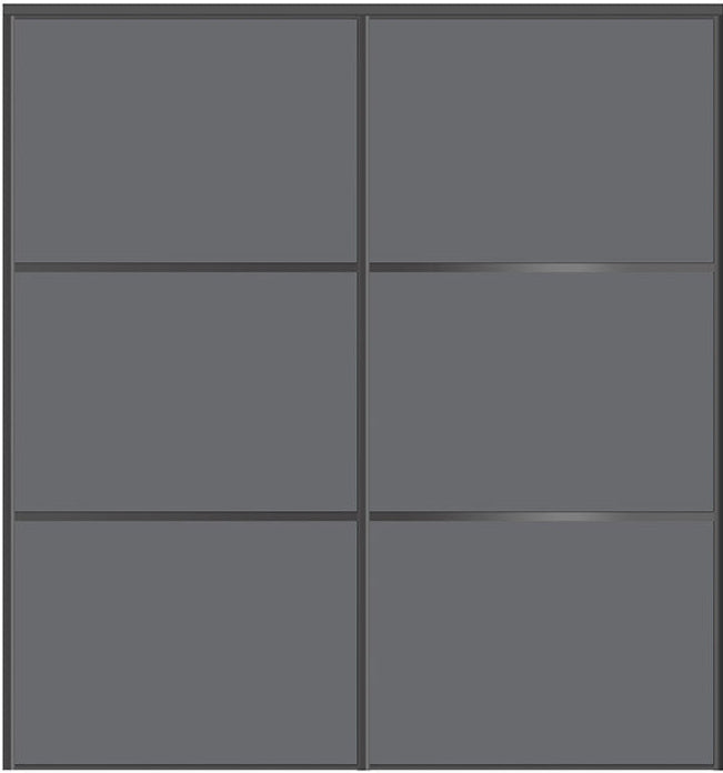 Custom Sliding Black Aluminum Doors - Style 03 - 2 doors - Silver Gray Glass - Doors and Beyond