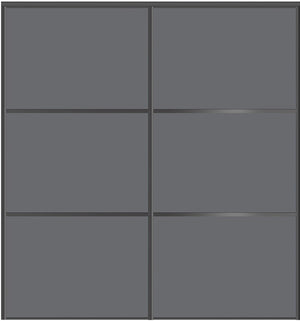 Custom Sliding Black Aluminum Doors - Style 03 - 2 doors - Silver Gray Glass - Doors and Beyond