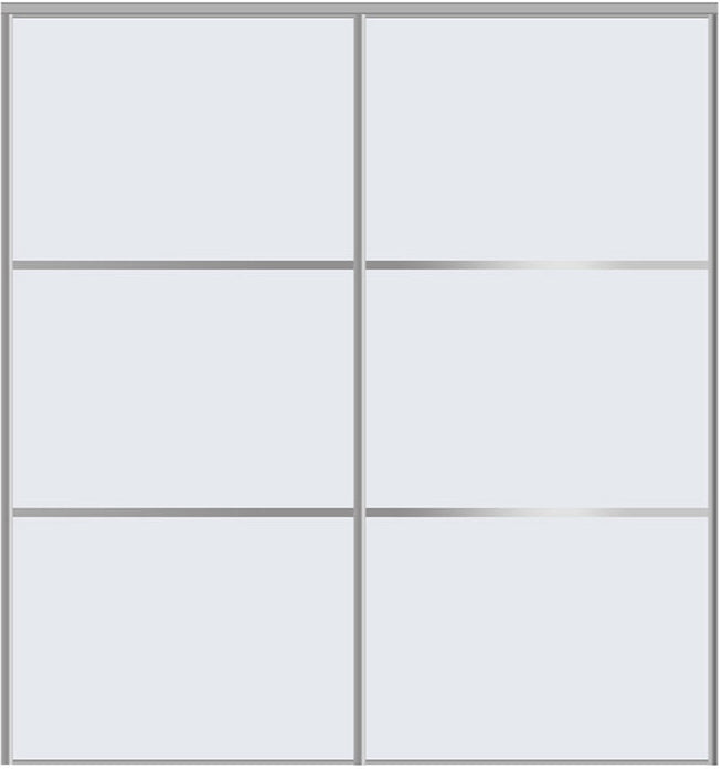 Custom Sliding Aluminum Doors - Style 03 - 2 doors  - White Glass - Doors and Beyond