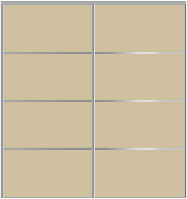 Custom Sliding Aluminum Doors - Style 04 - 2 doors  - Beige Glass - Doors and Beyond