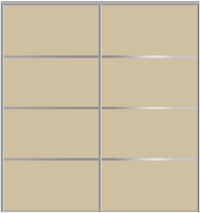Custom Sliding Aluminum Doors - Style 04 - 2 doors  - Beige Glass - Doors and Beyond