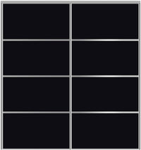 Custom Sliding Aluminum Doors - Style 04 - 2 doors  - Black Glass - Doors and Beyond