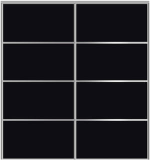 Custom Sliding Aluminum Doors - Style 04 - 2 doors  - Black Glass - Doors and Beyond