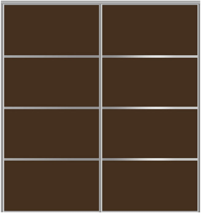 Custom Sliding Aluminum Doors - Style 04 - 2 doors  - Brown Glass - Doors and Beyond