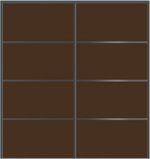 Custom Sliding Black Aluminum Doors - Style 04 - 2 doors - Brown Glass - Doors and Beyond