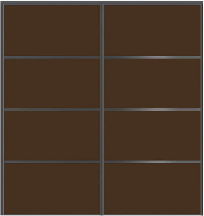 Custom Sliding Black Aluminum Doors - Style 04 - 2 doors - Brown Glass - Doors and Beyond