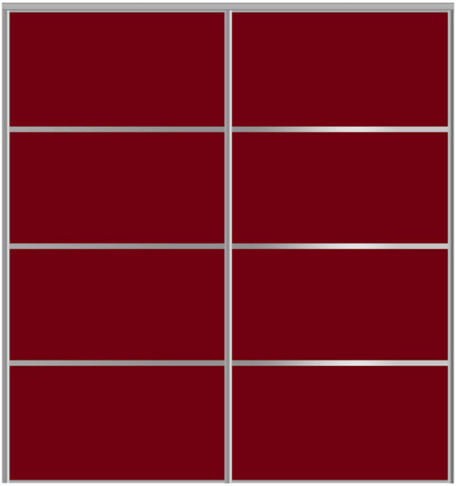 Custom Sliding Aluminum Doors - Style 04 - 2 doors  - Burgundy Glass - Doors and Beyond