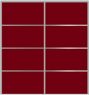Custom Sliding Aluminum Doors - Style 04 - 2 doors  - Burgundy Glass - Doors and Beyond