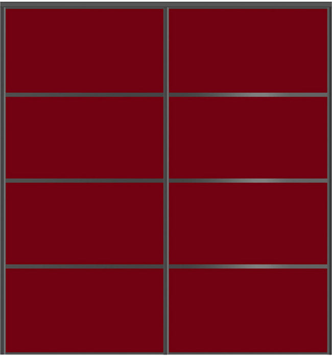 Custom Sliding Black Aluminum Doors - Style 04 - 2 doors  - Burgundy Glass