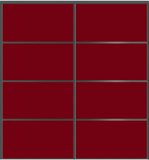 Custom Sliding Black Aluminum Doors - Style 04 - 2 doors - Burgundy Glass - Doors and Beyond