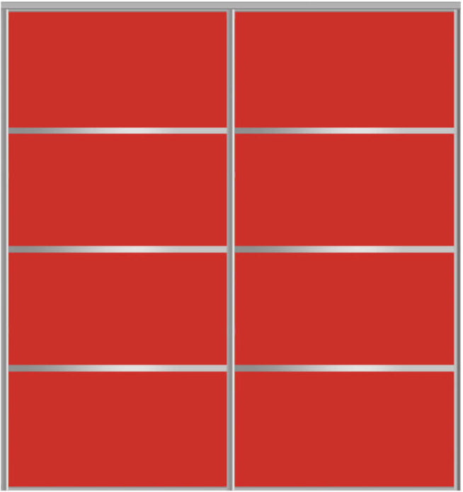 Custom Sliding Aluminum Doors - Style 04 - 2 doors  - Light Red Glass - Doors and Beyond