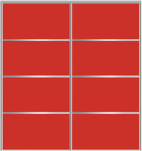 Custom Sliding Aluminum Doors - Style 04 - 2 doors  - Light Red Glass - Doors and Beyond