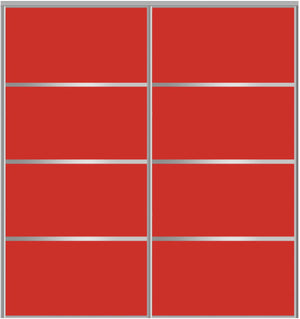 Custom Sliding Aluminum Doors - Style 04 - 2 doors  - Light Red Glass - Doors and Beyond