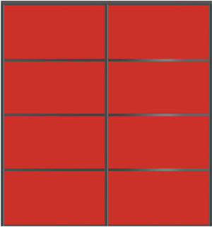 Custom Sliding Black Aluminum Doors - Style 04 - 2 doors - Light Red Glass - Doors and Beyond
