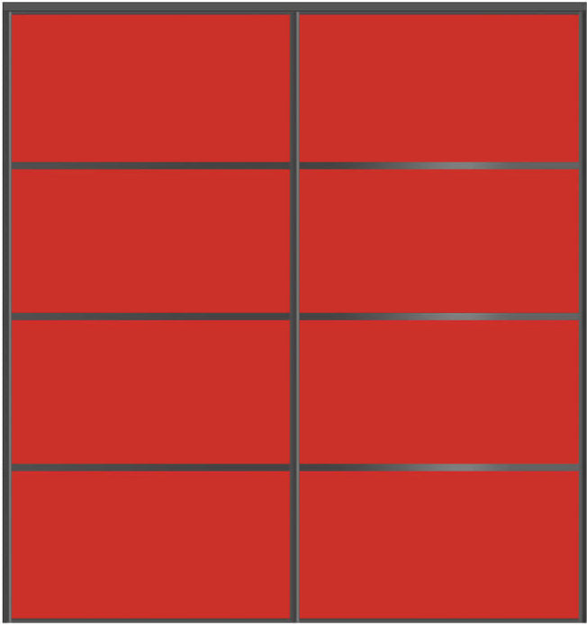 Custom Sliding Black Aluminum Doors - Style 04 - 2 doors - Light Red Glass - Doors and Beyond