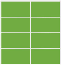 Custom Sliding White Aluminum Doors - Style 04 - 2 doors - Lime Green Glass - Doors and Beyond