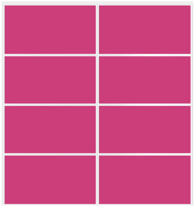 Custom Sliding White Aluminum Doors - Style 04 - 2 doors  - Pink Glass