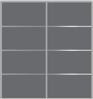 Custom Sliding Aluminum Doors - Style 04 - 2 doors - Silver Gray Glass - Doors and Beyond