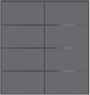 Custom Sliding Black Aluminum Doors - Style 04 - 2 doors - Silver Gray Glass - Doors and Beyond