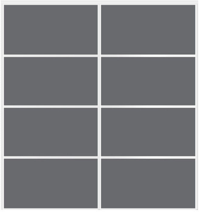 Custom Sliding White Aluminum Doors - Style 04 - 2 doors - Silver Gray Glass - Doors and Beyond