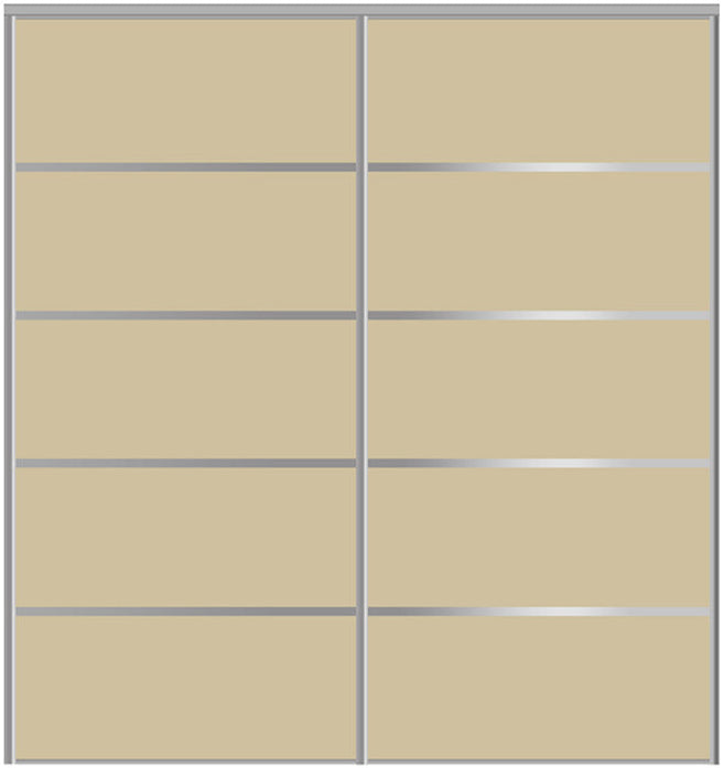 Custom Sliding Aluminum Doors - Style 05 - 2 doors  - Beige Glass - Doors and Beyond