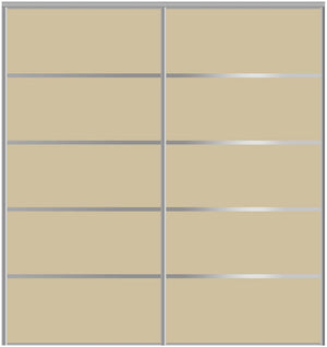 Custom Sliding Aluminum Doors - Style 05 - 2 doors  - Beige Glass - Doors and Beyond