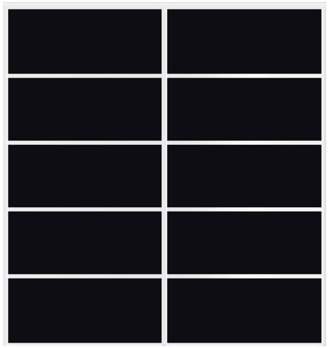 Custom Sliding White Aluminum Doors - Style 05 - 2 doors - Black Glass - Doors and Beyond