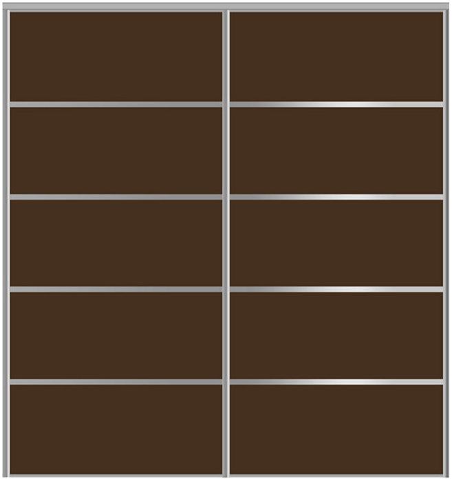 Custom Sliding Aluminum Doors - Style 05 - 2 doors  - Brown Glass - Doors and Beyond