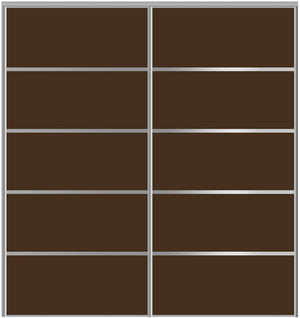Custom Sliding Aluminum Doors - Style 05 - 2 doors  - Brown Glass - Doors and Beyond