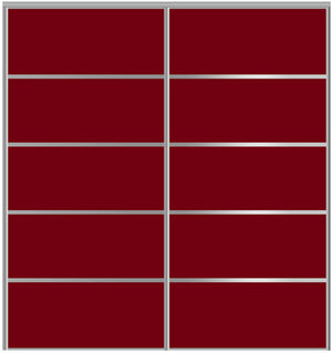 Custom Sliding Aluminum Doors - Style 05 - 2 doors  - Burgundy Glass - Doors and Beyond